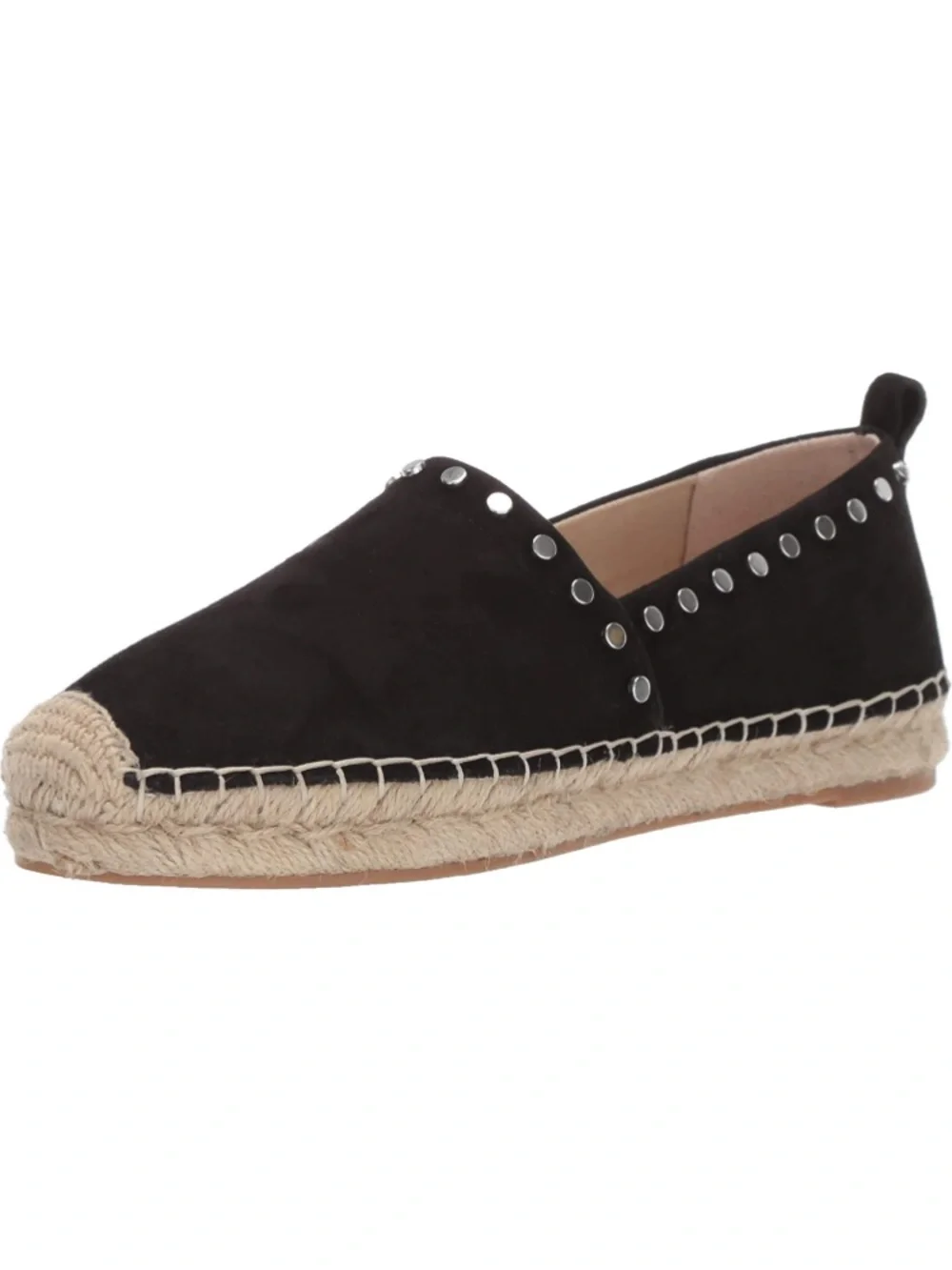 Sam Edelman Koda Black Suede Studded Espadrille Flats